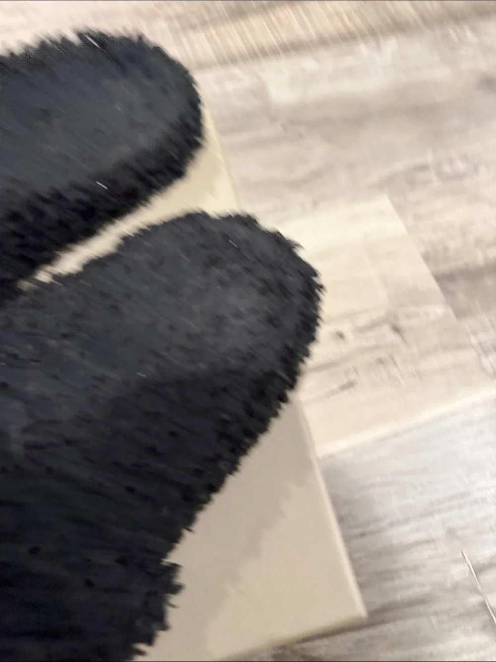 Balenciaga Black Fuzzy Logo Slide Sandals with Red & White Trim